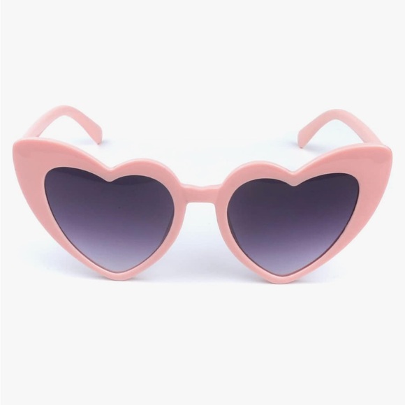 Pink Heart Shaped Sunglasses Love Vintage Cat Eye Mod Style Retro Glasses NEW - Picture 2 of 6